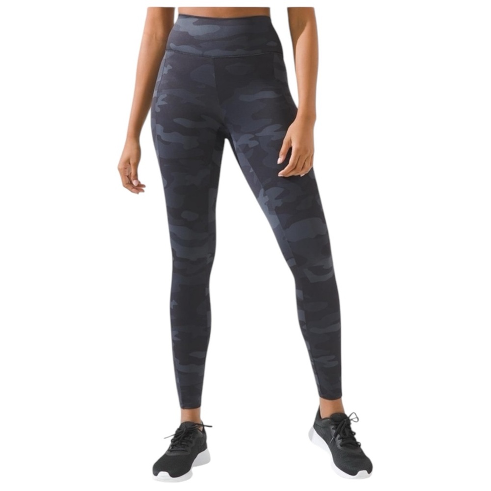 Soma Nonstop Leggings Camo Gray Black High Rise Women XL Athletic Breathable
